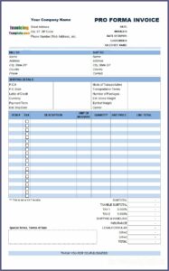 Simple Proforma Invoice Format