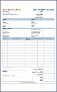 Simple Proforma Invoice Sample
