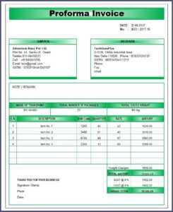 Simple Proforma Invoice Template