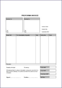 Simple Proforma Invoice Template Pdf