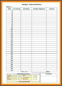 Staff Daily Attendance Sheet Template