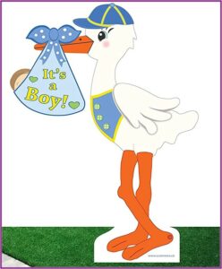 Stork Birth Announcement Yard Sign