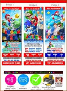 Super Mario Birthday Invitations Free