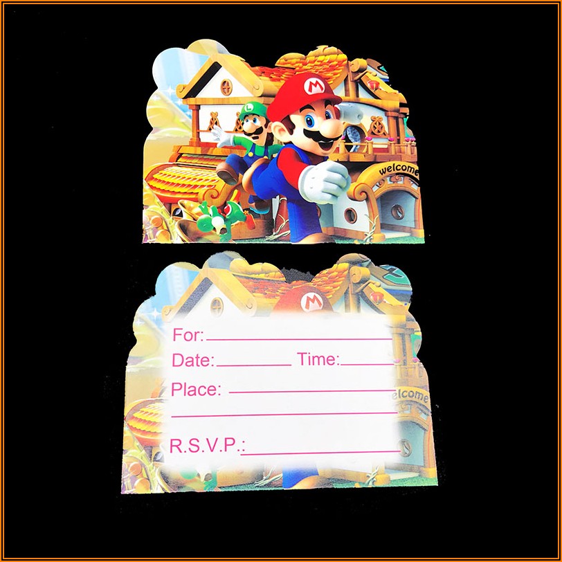 Super Mario Birthday Invitations