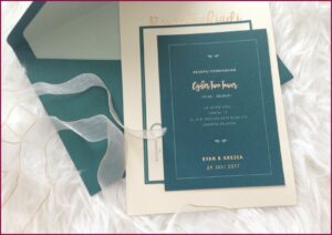Teal And Rose Gold Wedding Invitations