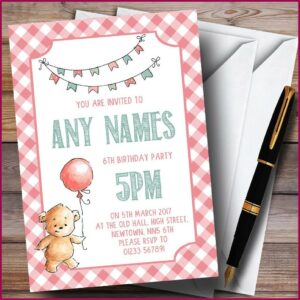 Teddy Bear Birthday Party Invitations