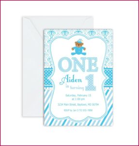 Teddy Bear First Birthday Invitations