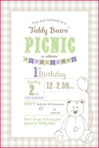 Teddy Bear Picnic Party Invite Template