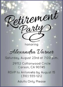 Template For Retirement Party Invitation