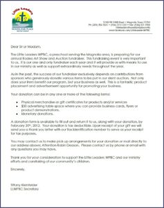 Template Letter For Donations