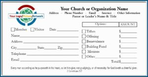 Tithes And Offering Envelope Template