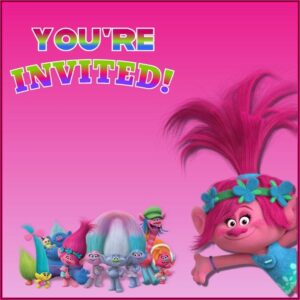 Trolls Birthday Invitation Template