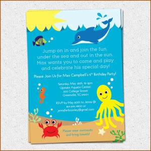 Under The Sea Theme Invitation Template