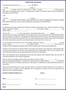 Used Car Selling Contract Template