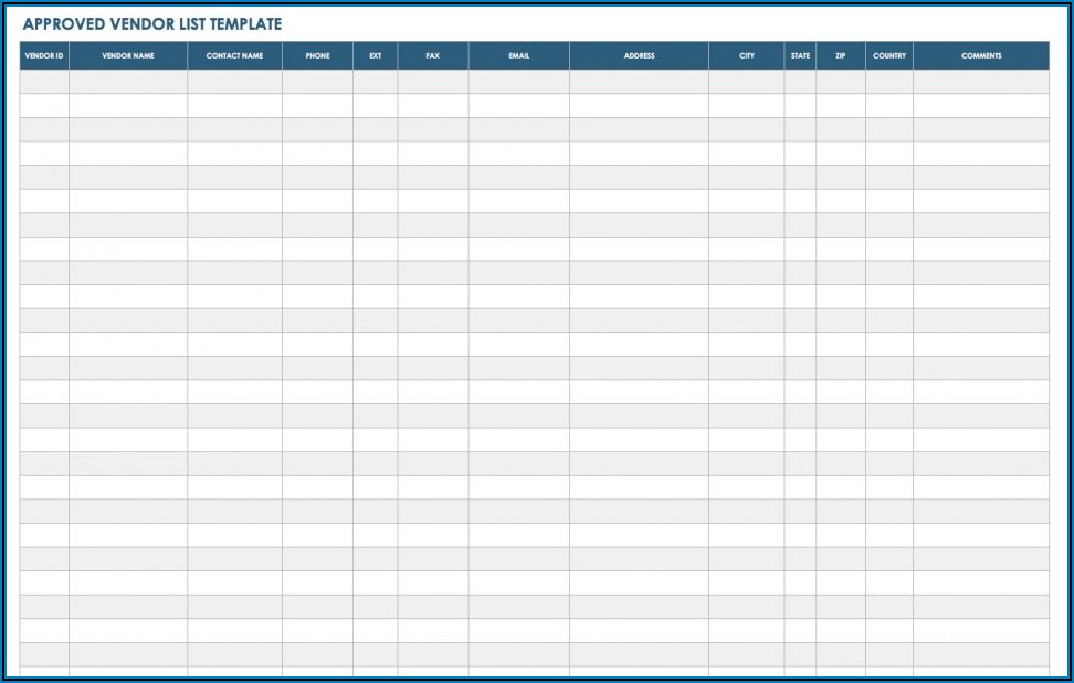 Vendor Database Template Excel