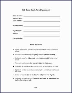 Wedding Hair Contract Template