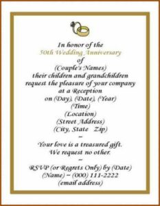 Wedding Vow Renewal Invitation Wording