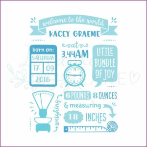 Wooden Baby Block Birth Announcement