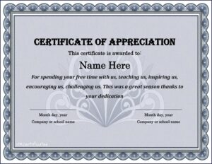 Years Of Service Recognition Certificate Template