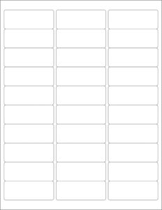 1 X 2 58 Inch Label Template