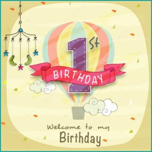 1st Birthday Invitation Card Vector Free Download