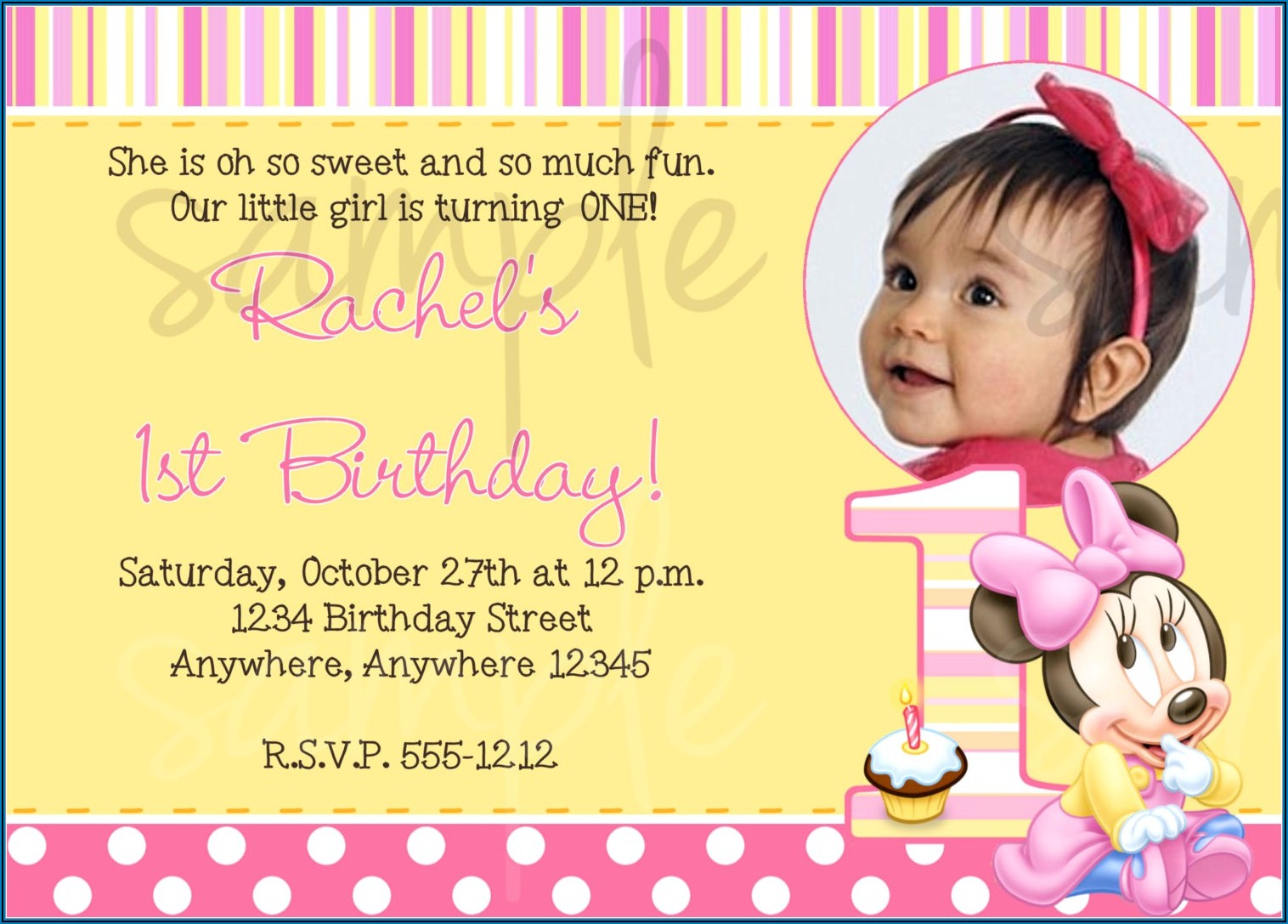 1st Birthday Invitation Message For Baby Girl