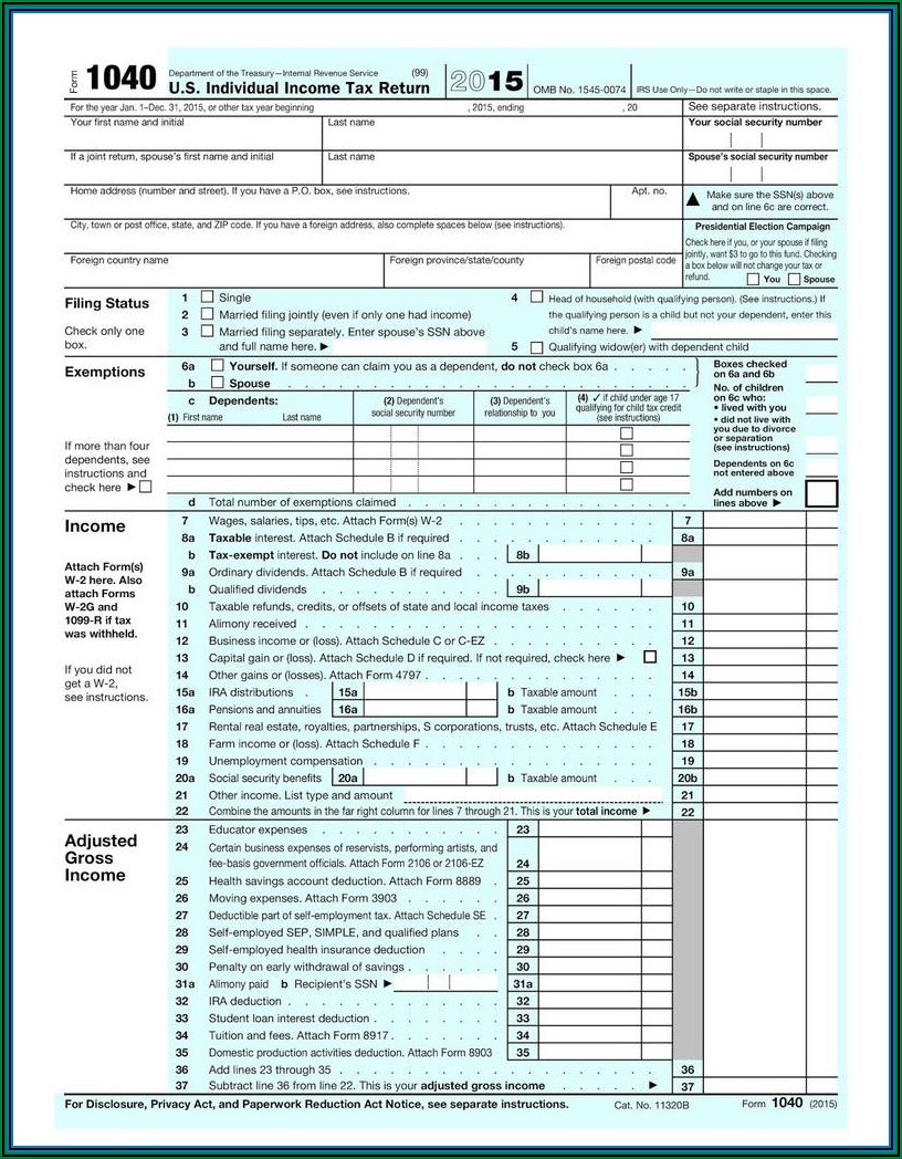 2012 Federal Tax Forms 1040ez