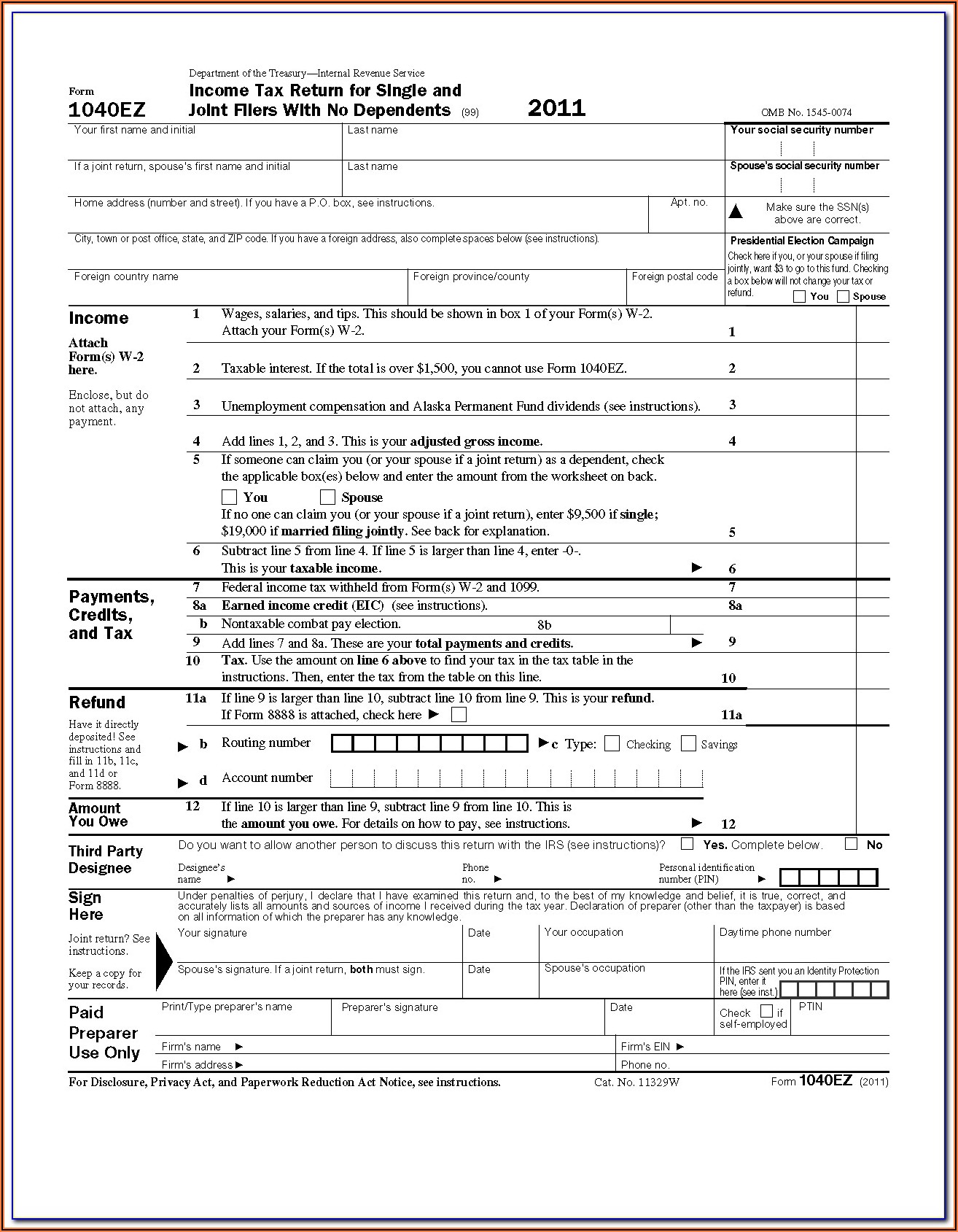 2013 Printable 1040 Tax Form