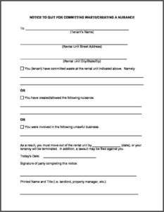 3 Day Eviction Notice Form Washington State