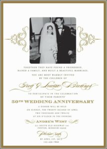 50th Wedding Anniversary Party Invitation Templates