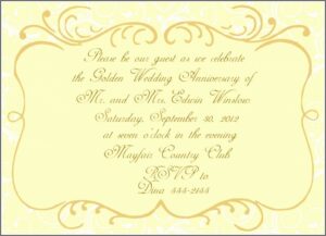 50th Wedding Invitation Templates