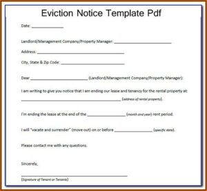 60 Day Eviction Notice California Template