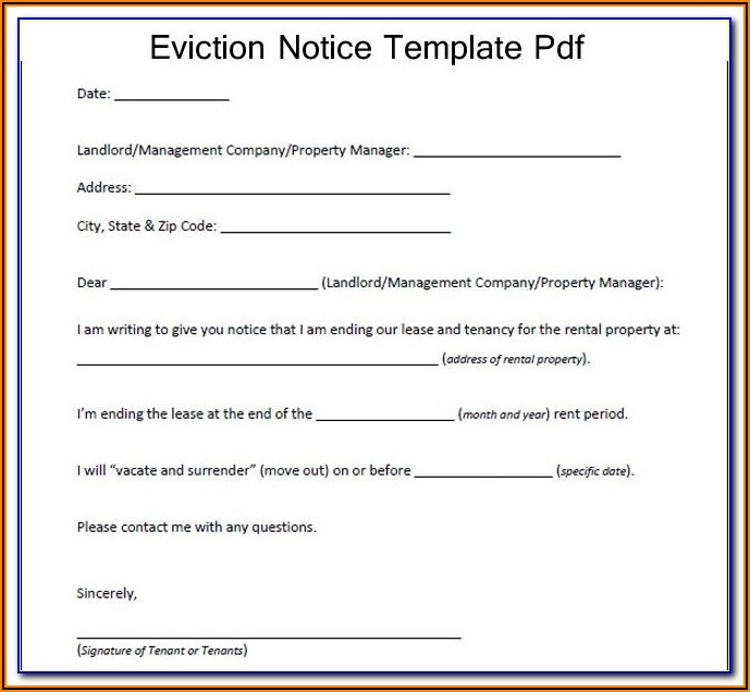 60 Day Eviction Notice California Template