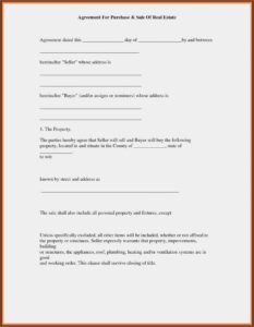 Agreement To Sell Property Form