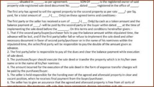 Agreement To Sell Property Format