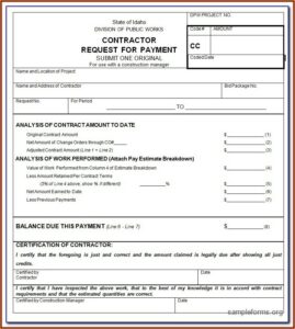 Aia Construction Draw Request Form