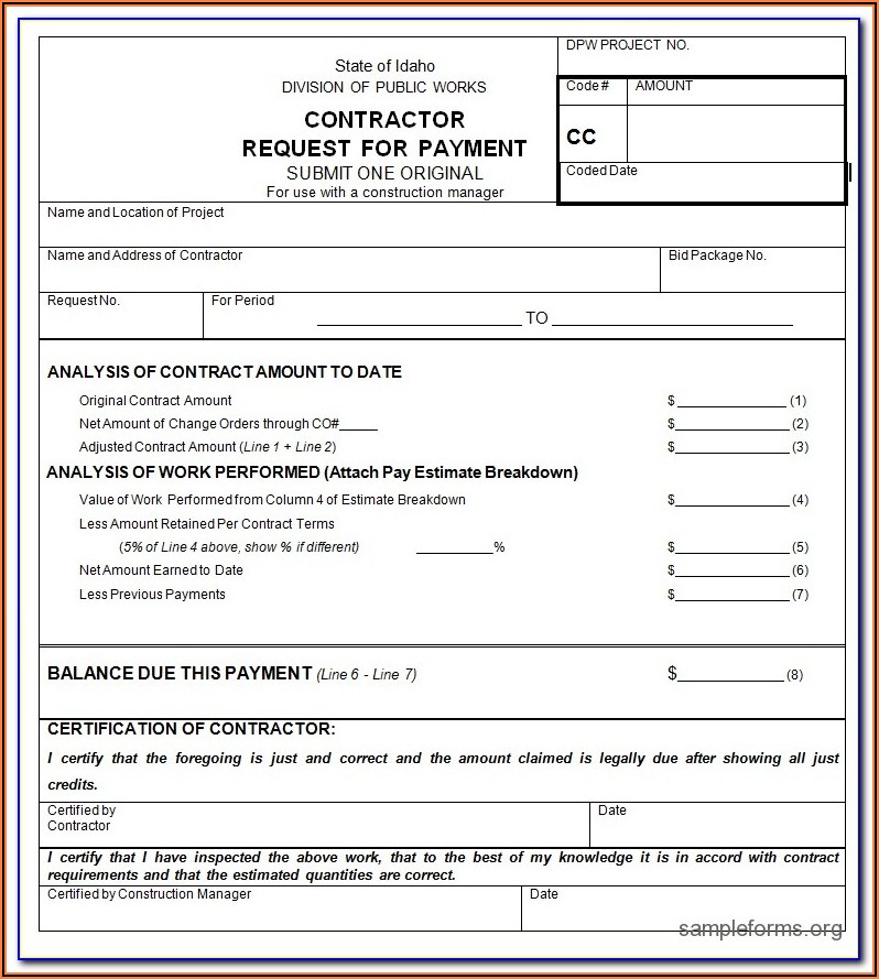 Aia Construction Draw Request Form