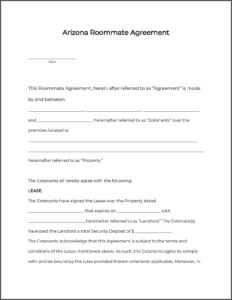 Arizona Rental Agreement Template