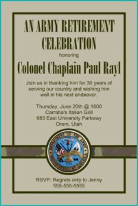 Army Retirement Invitation Template