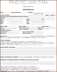 Attorney Client Intake Form