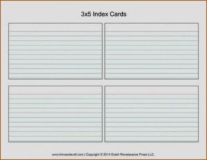 Avery 3x5 Index Card Template