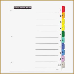 Avery Big Tab Inserts For Dividers 8 Tab Template
