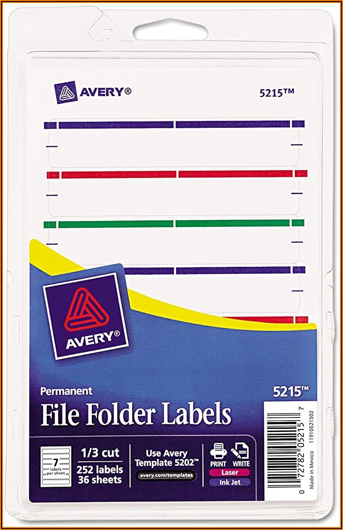 Avery File Folder Labels Template 5202