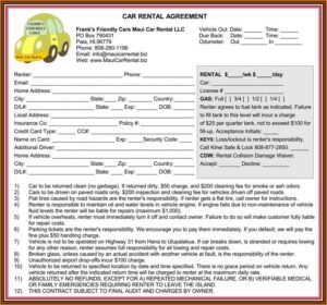 Az Rental Agreement Form