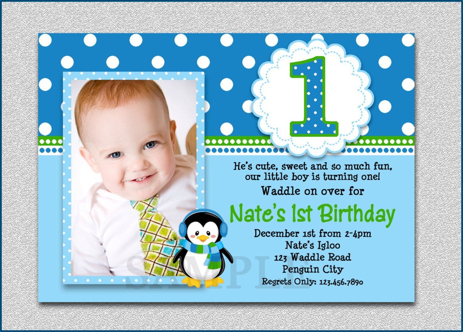Baby 1st Birthday Invitation Card Design