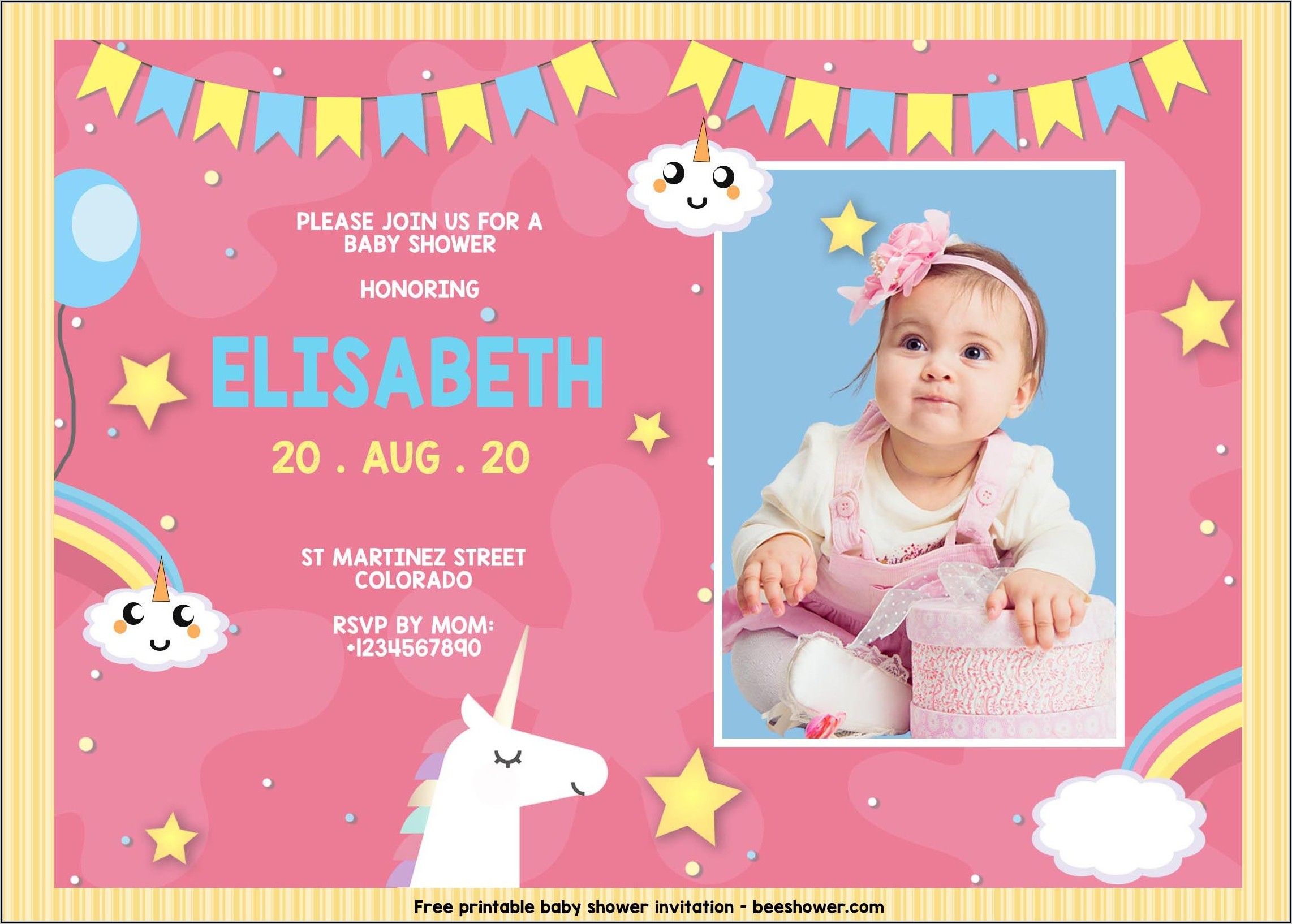Baby Shower Invitation Templates With Photo