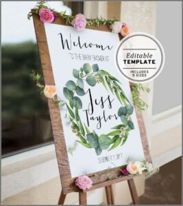 Baby Shower Welcome Sign Template