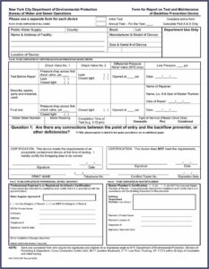 Backflow Test Report Form
