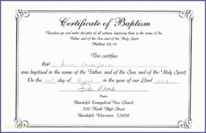 Baptism Certificate Printable