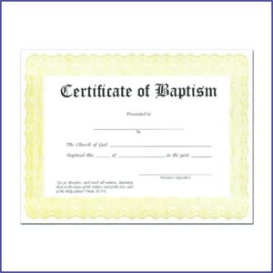Baptism Certificate Printable Free